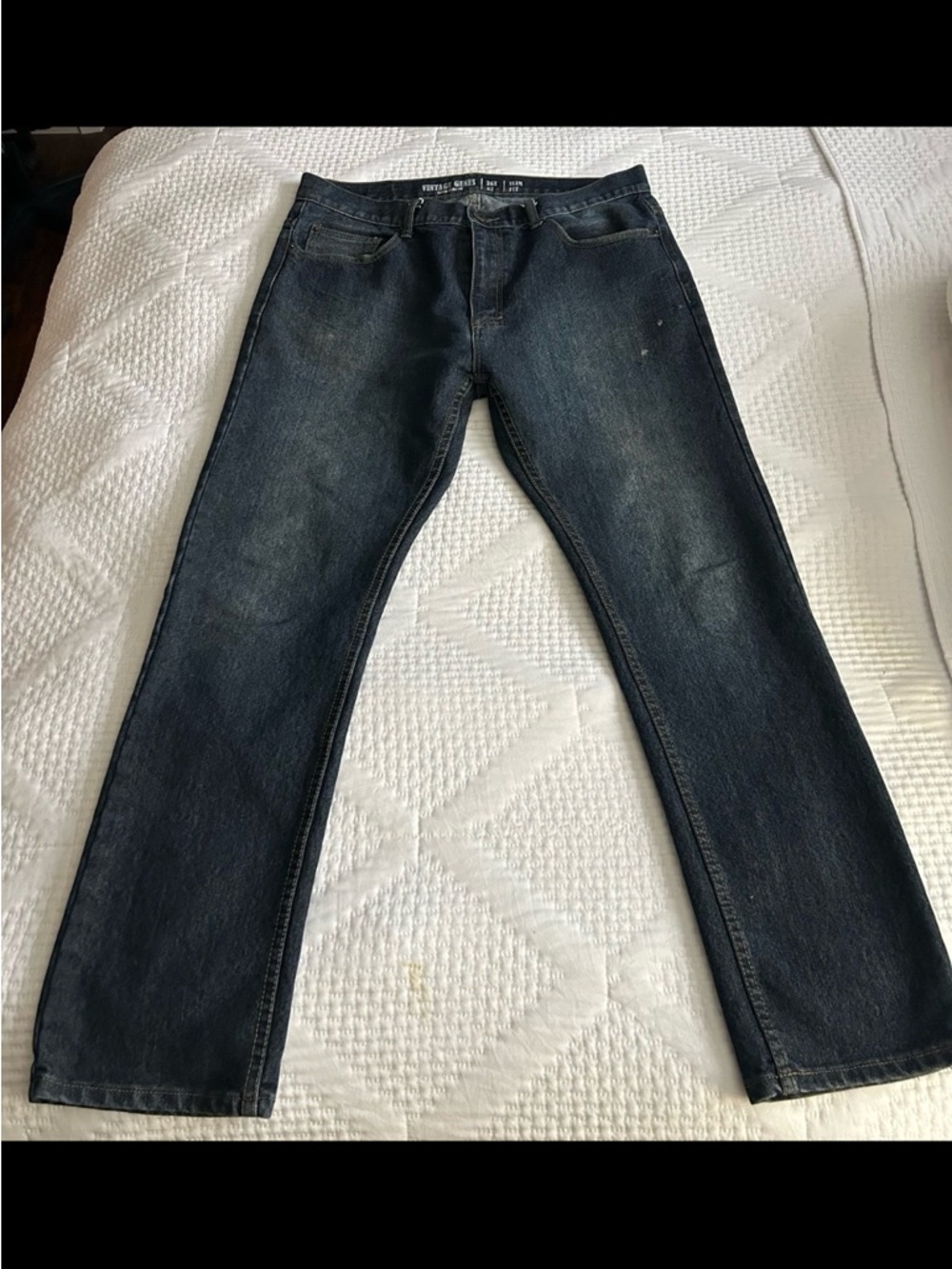 Slim Fit Men's Dark Indigo Jeans Size 36/32